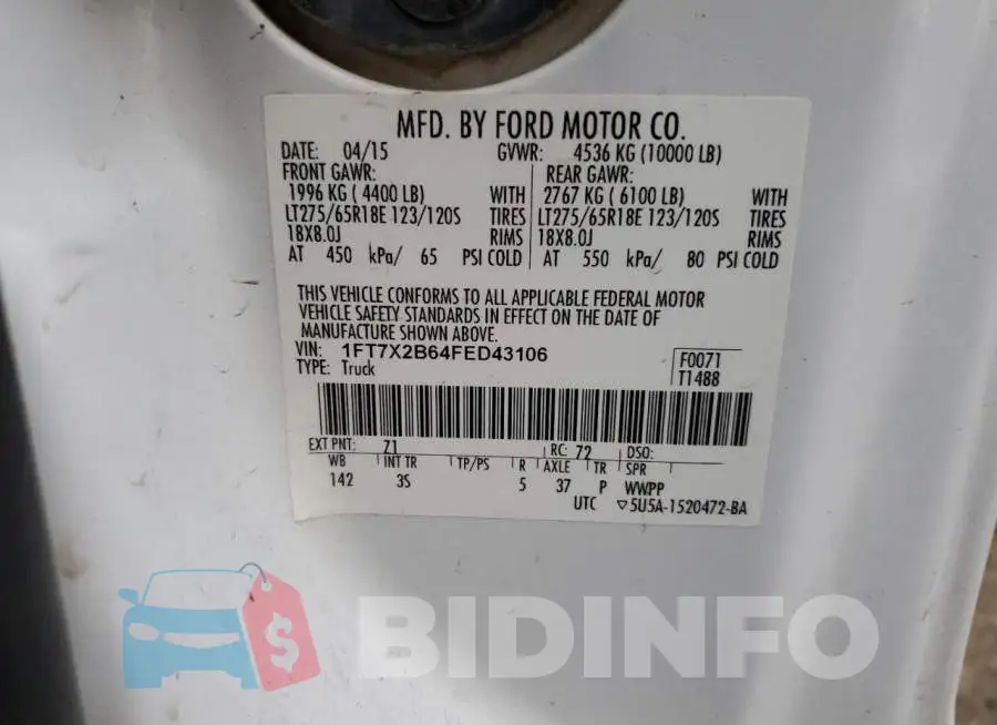 1FT7X2B64FED43106 Photo# 12