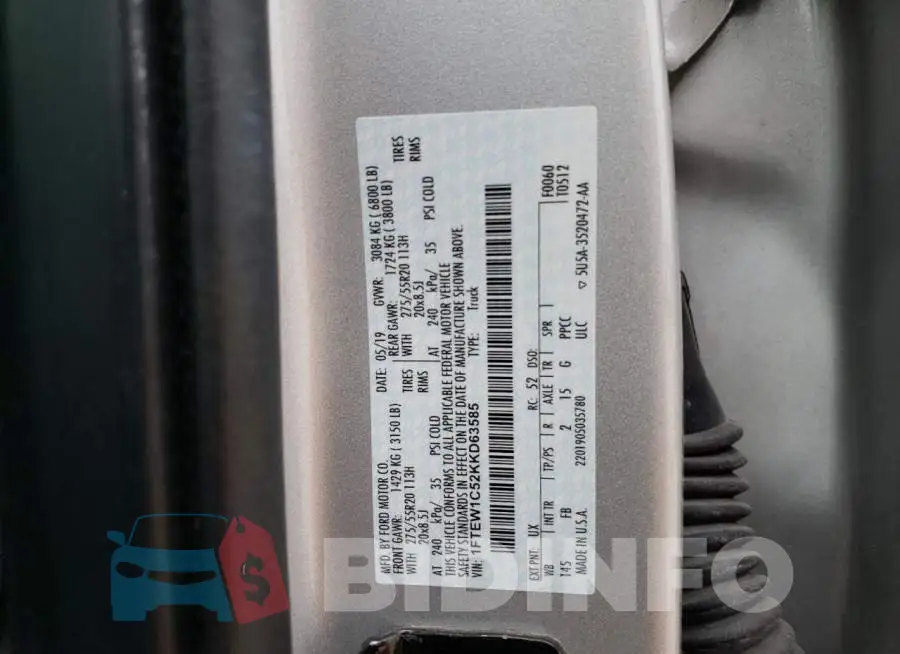 1FTEW1C52KKD63585 Photo# 12