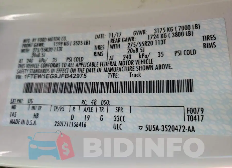 1FTEW1EG9JFB42975 Photo# 10