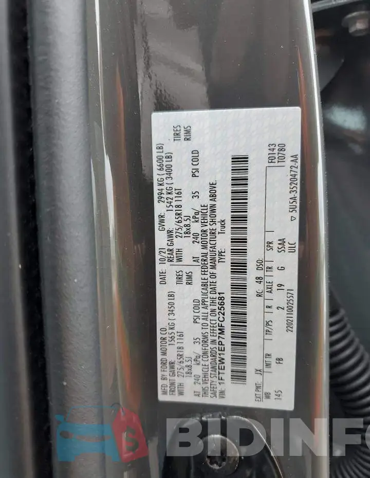 1FTEW1EP7MFC25681 Photo# 12