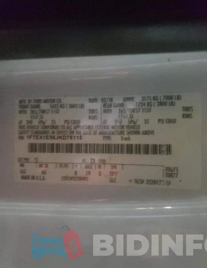 1FTEX1E56JKD78115 Photo# 12