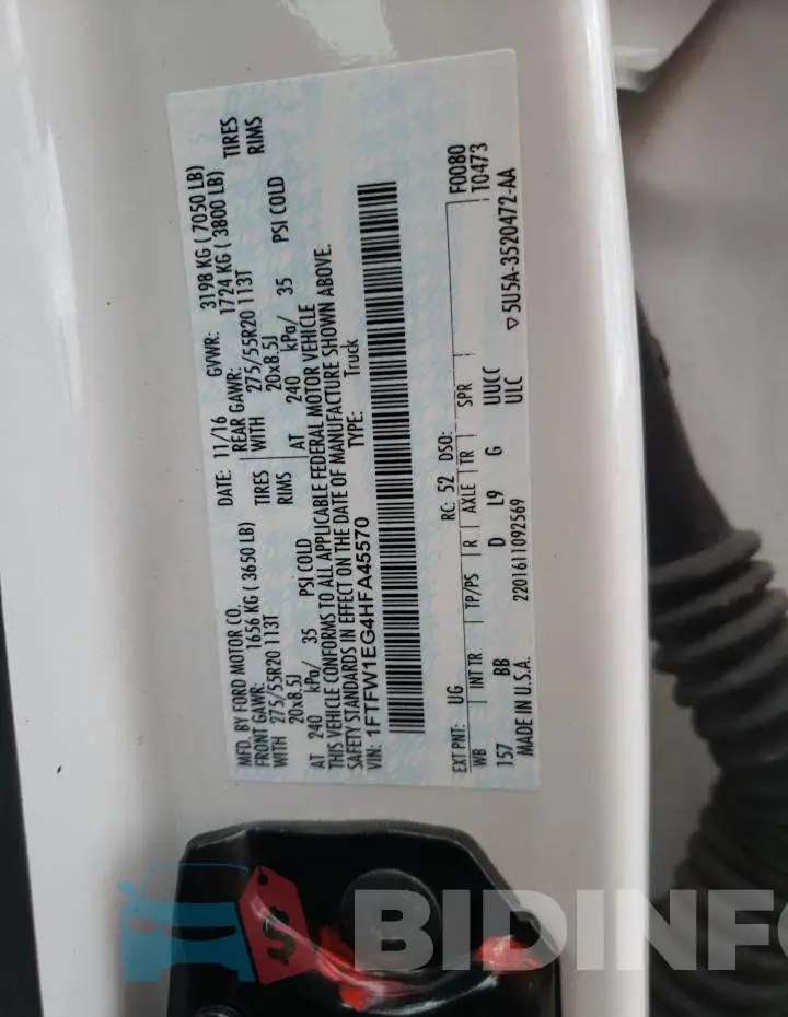 1FTFW1EG4HFA45570 Photo# 10