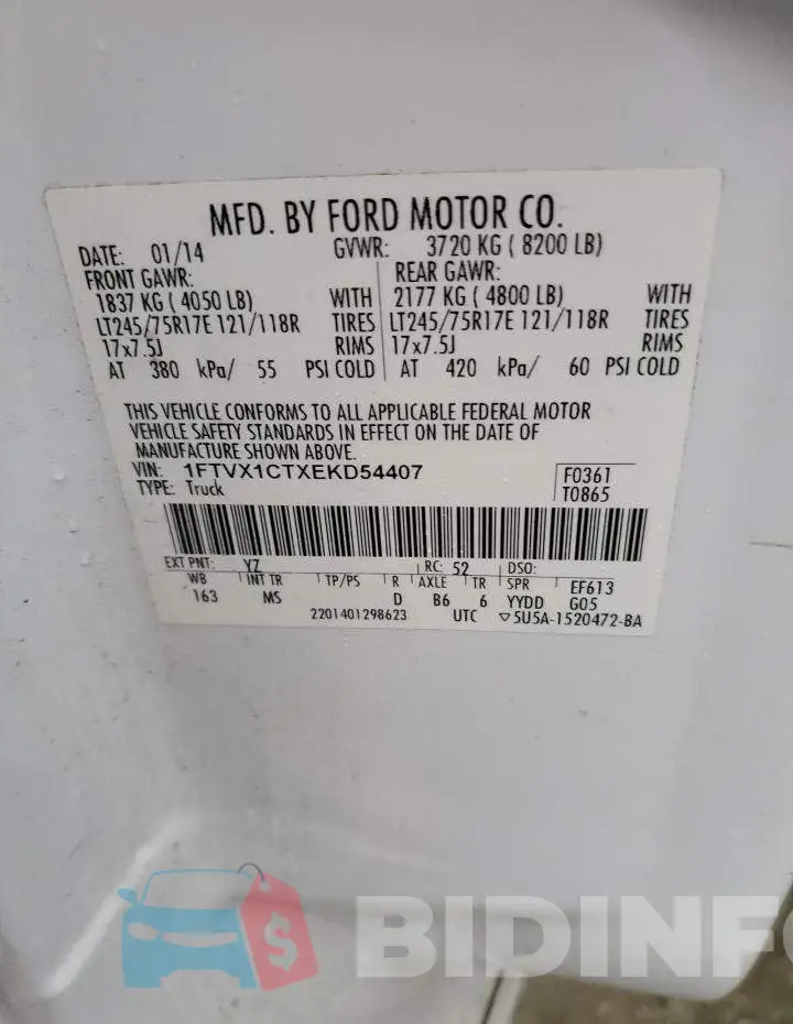 1FTVX1CTXEKD54407 Photo# 14