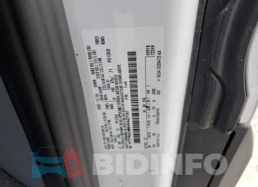 1FTYR2CM8KKA27747 Photo# 14