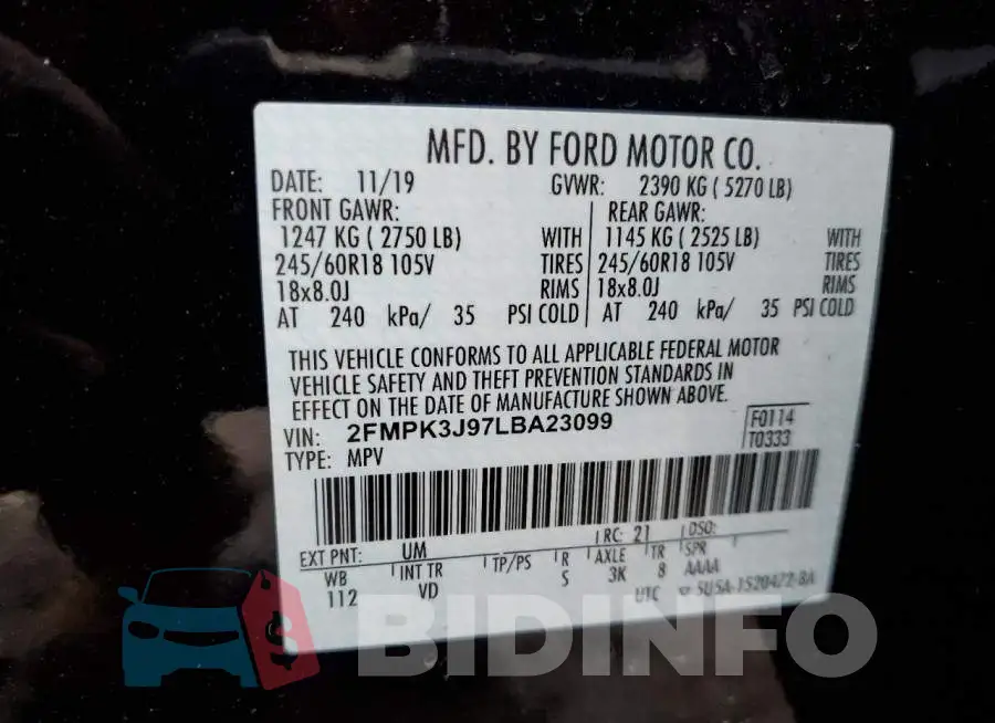 2FMPK3J97LBA23099 Photo# 13