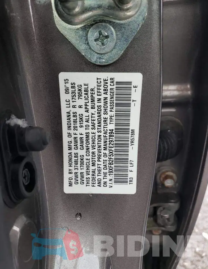 19XFB2F5XFE297894 Photo# 12