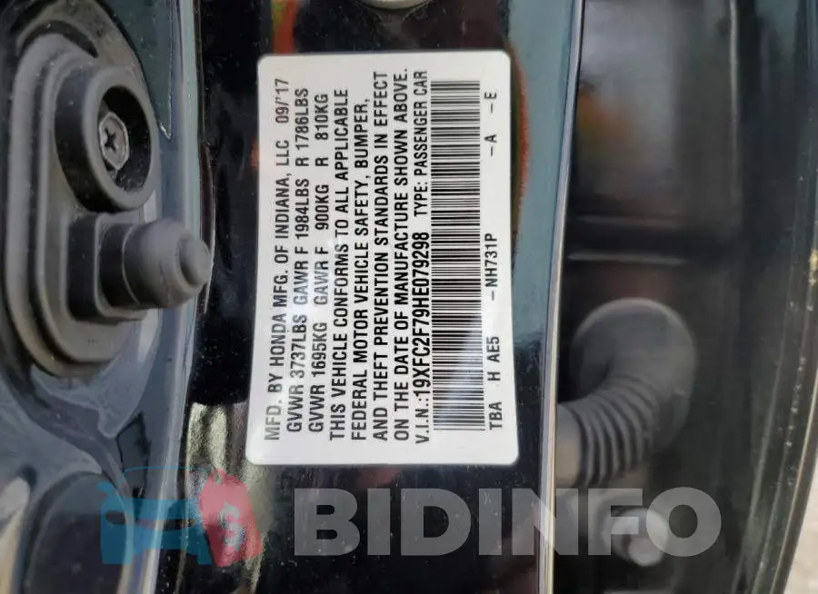 19XFC2F79HE079298 Photo# 12