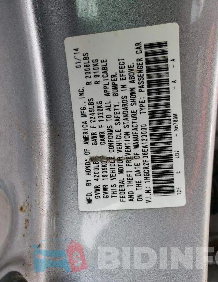 1HGCR2F36EA123000 Photo# 12