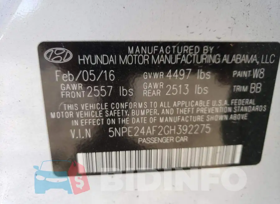 5NPE24AF2GH392275 Photo# 12