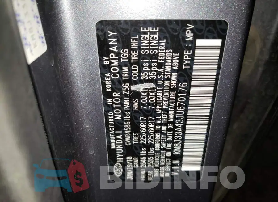 KM8J33A43JU670176 Photo# 13