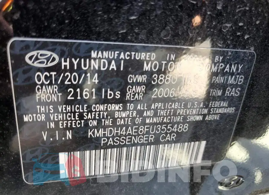 KMHDH4AE8FU355488 Photo# 10