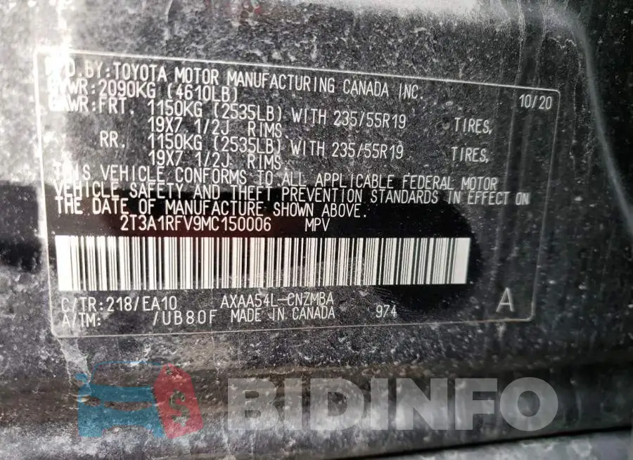 2T3A1RFV9MC150006 Photo# 14