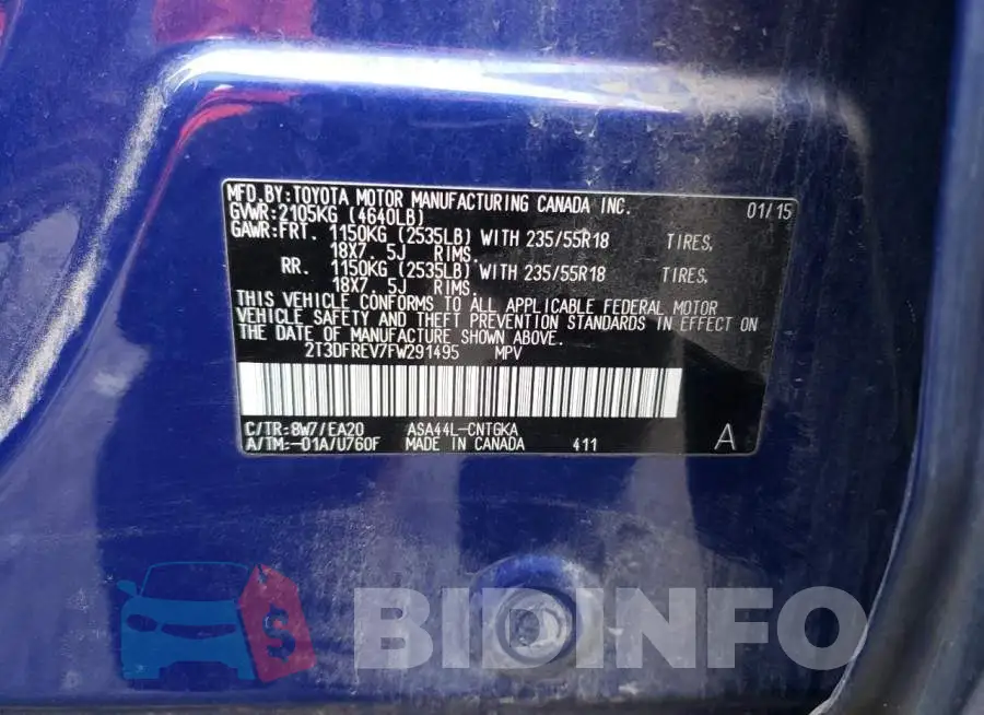 2T3DFREV7FW291495 Photo# 13