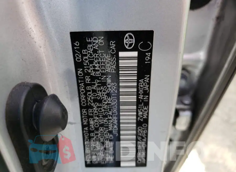 JTDKARFUXG3011293 Photo# 12