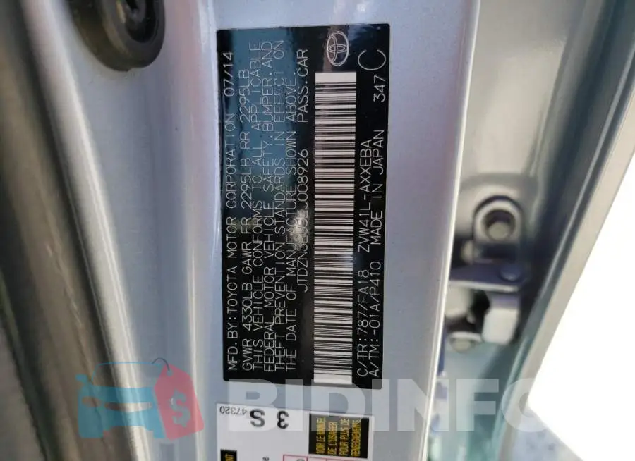 JTDZN3EU5EJ008926 Photo# 13