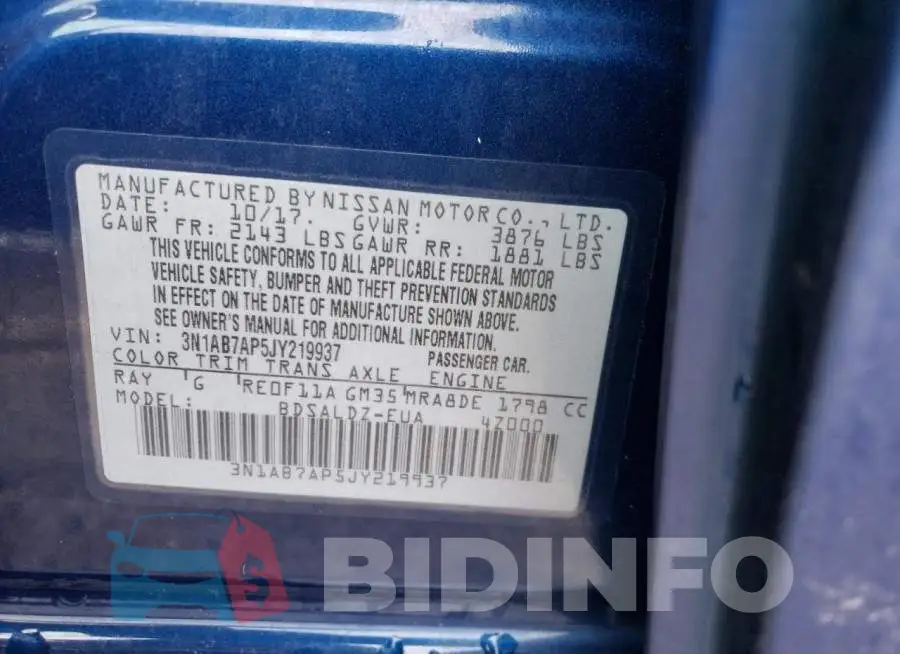 3N1AB7AP5JY219937 Photo# 12