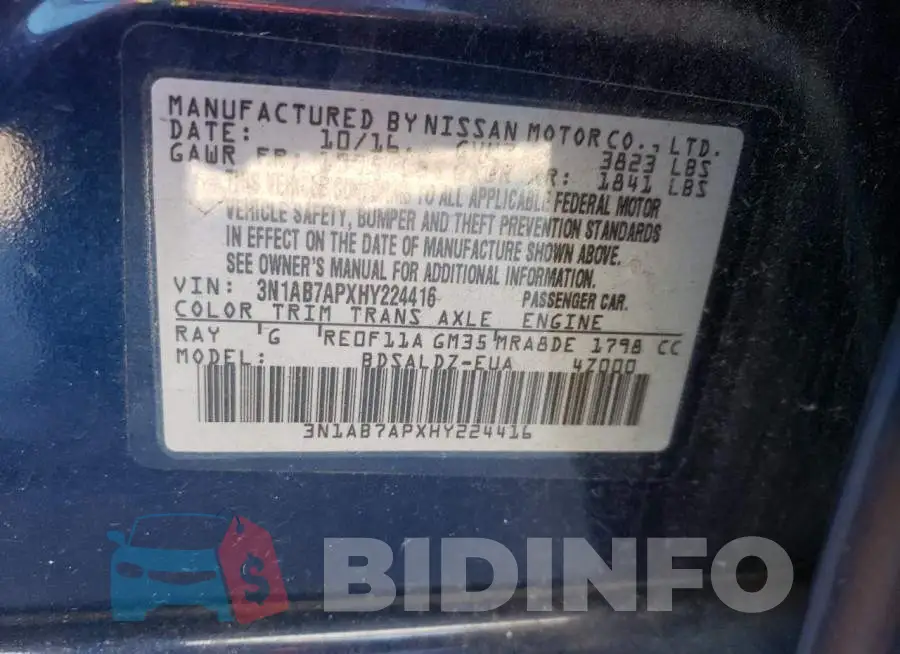 3N1AB7APXHY224416 Photo# 13