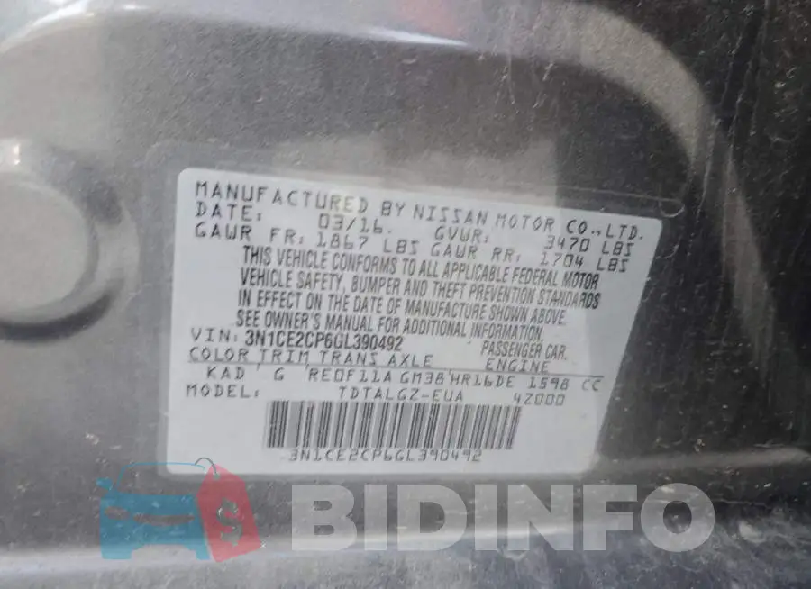 3N1CE2CP6GL390492 Photo# 12