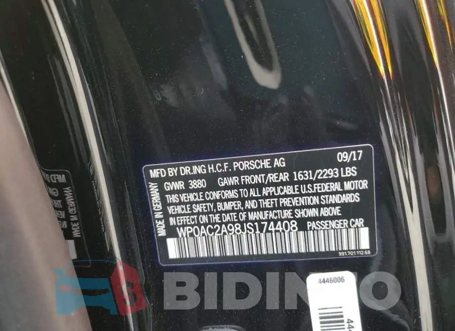 WP0AC2A98JS174408 Photo# 12