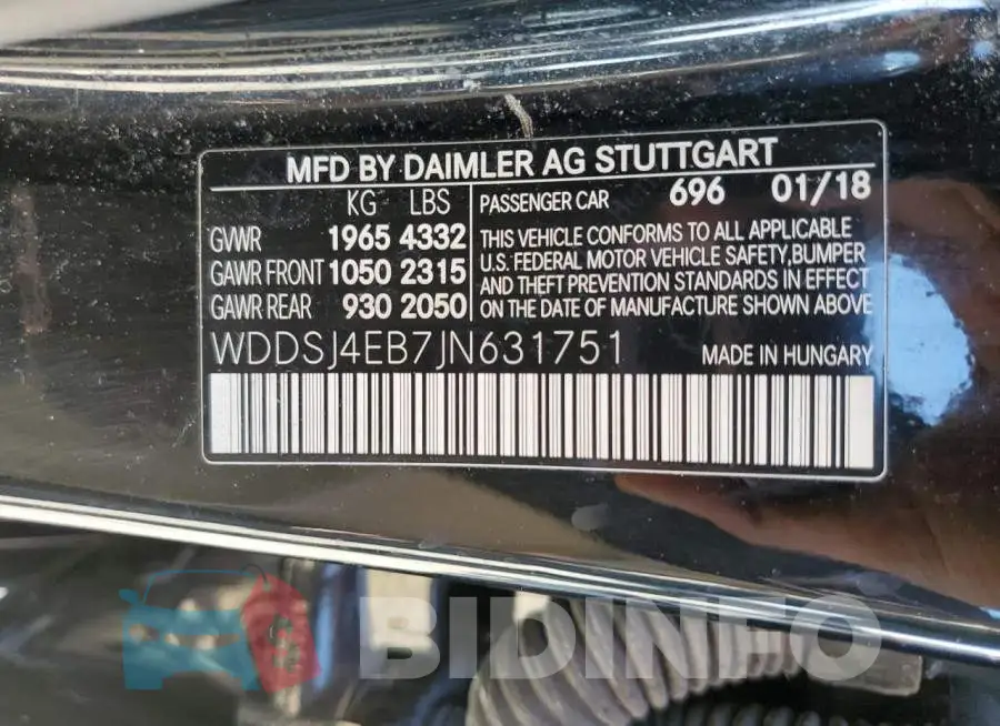 WDDSJ4EB7JN631751 Photo# 12
