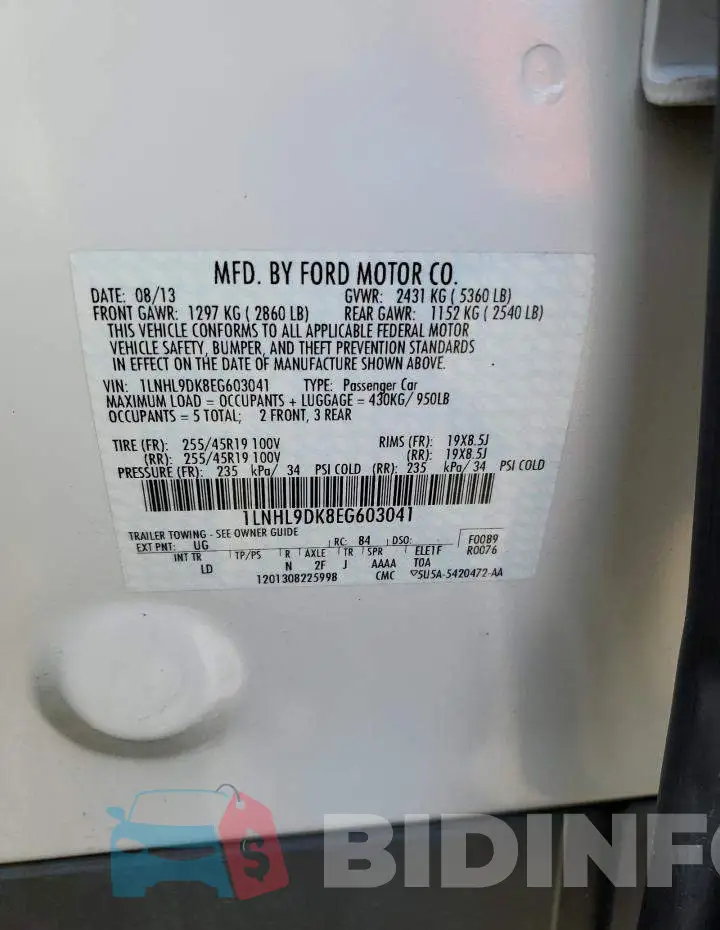 1LNHL9DK8EG603041 Photo# 13