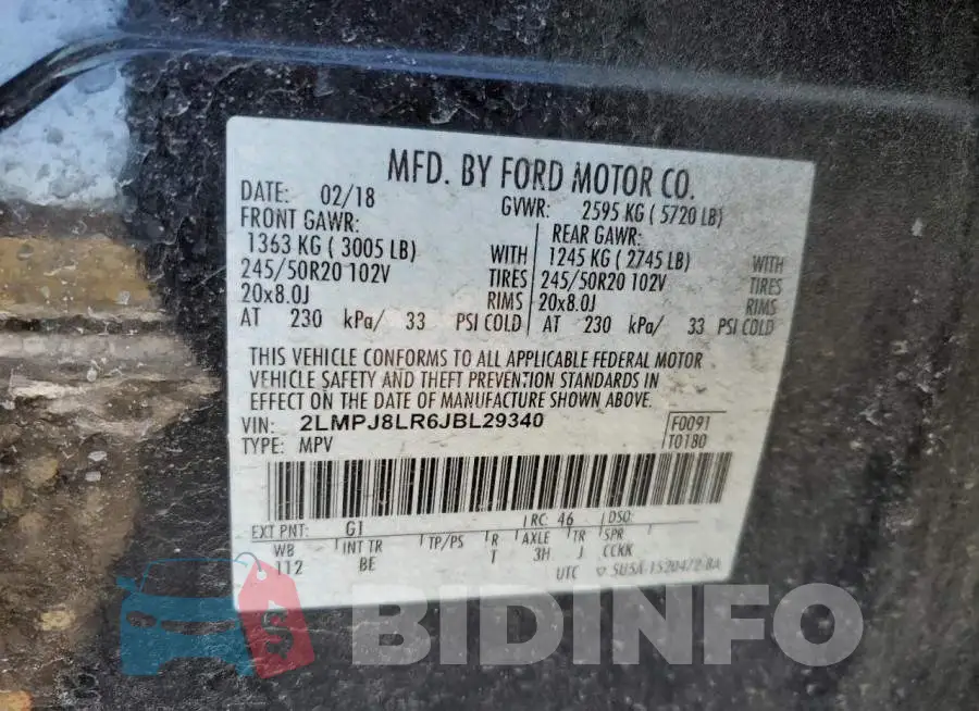 2LMPJ8LR6JBL29340 Photo# 13