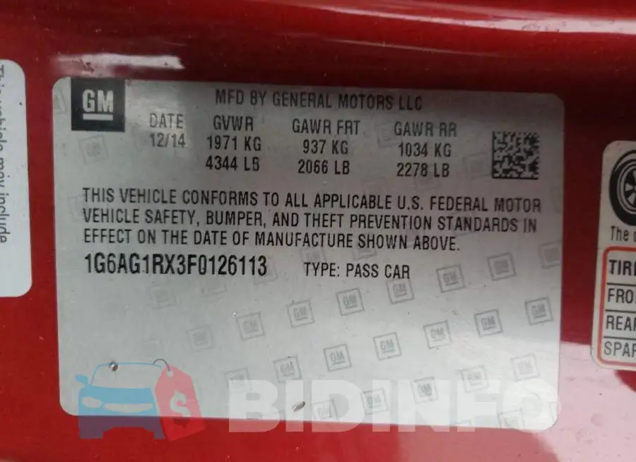 1G6AG1RX3F0126113 Photo# 13