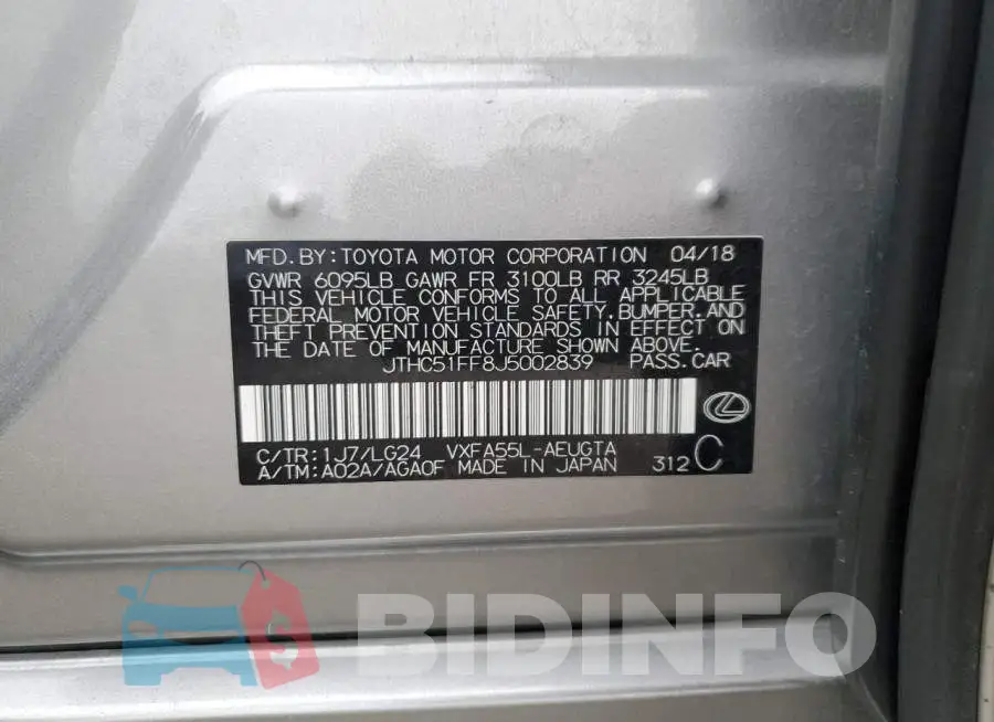JTHC51FF8J5002839 Photo# 12