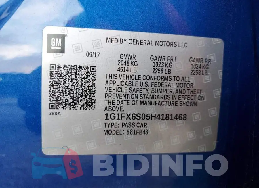 1G1FX6S05H4181468 Photo# 12