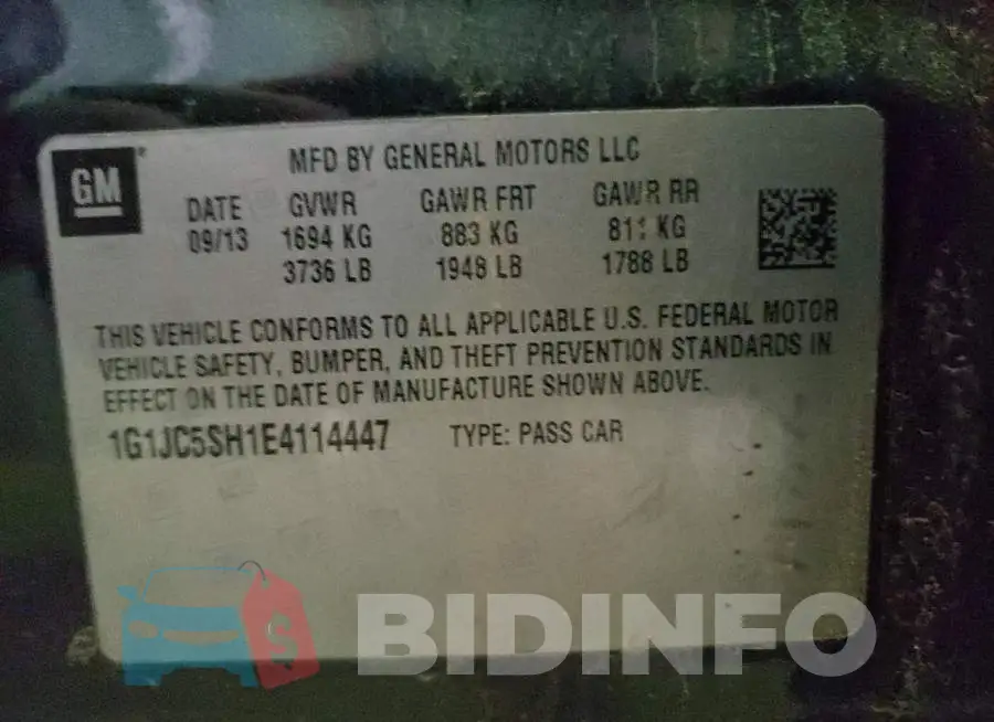 1G1JC5SH1E4114447 Photo# 12