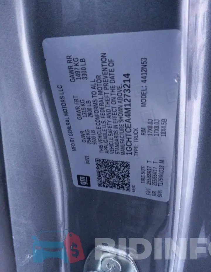 1GCHTCEA4M1273214 Photo# 12