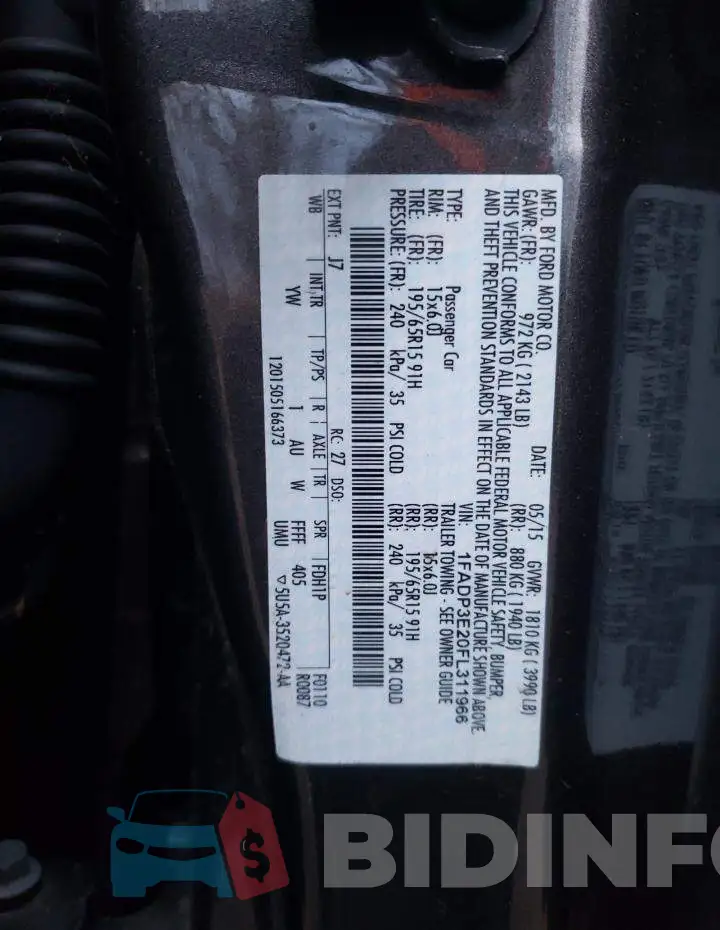 1FADP3E20FL311966 Photo# 12