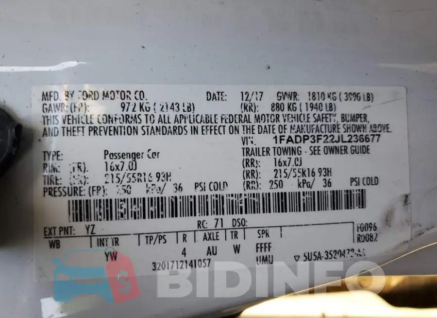 1FADP3F22JL236677 Photo# 12