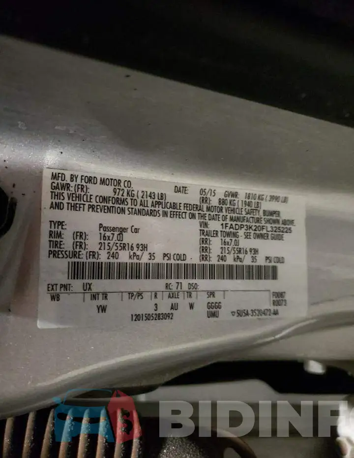 1FADP3K20FL325225 Photo# 12