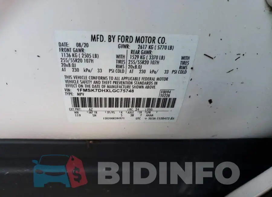 1FMSK7DHXLGC75748 Photo# 10