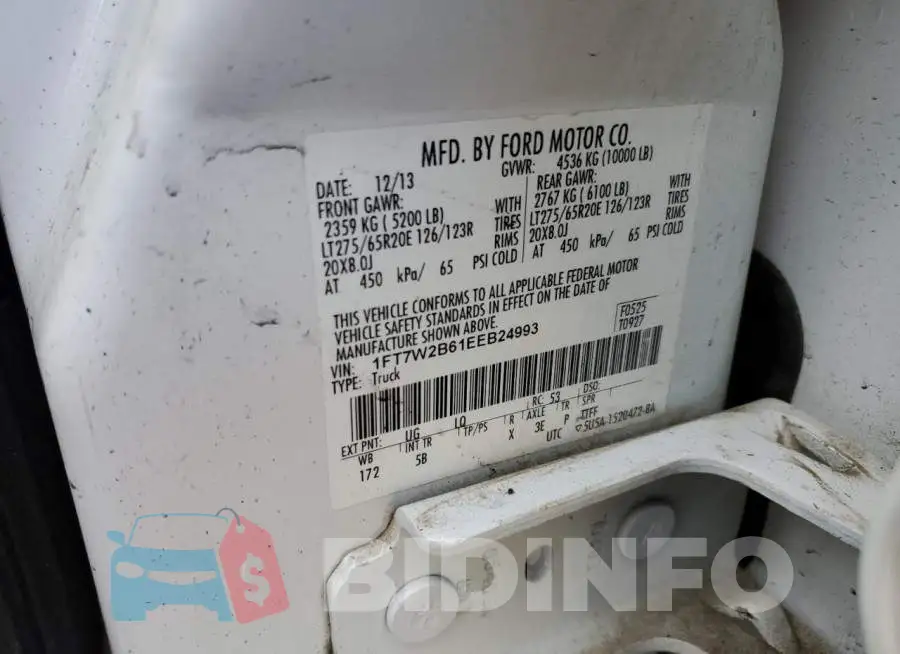 1FT7W2B61EEB24993 Photo# 12