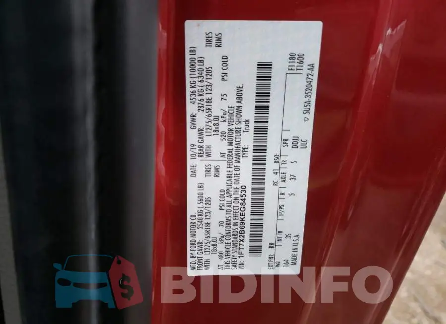 1FT7X2B69KEG84530 Photo# 12