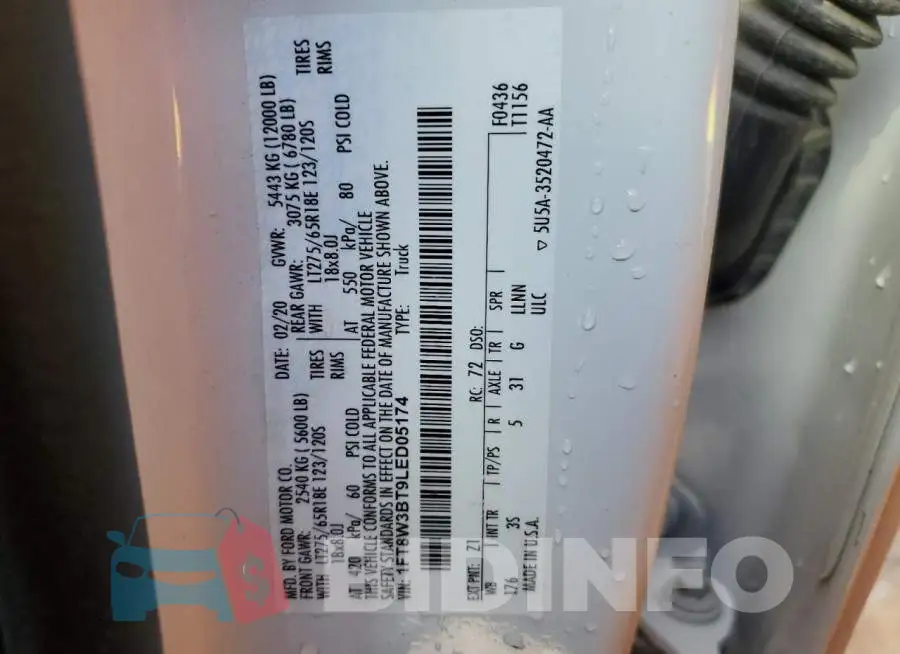 1FT8W3BT9LED05174 Photo# 13