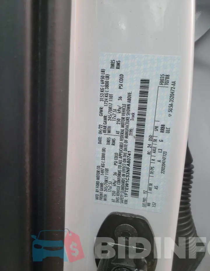 1FTEW1C53NFA80741 Photo# 10