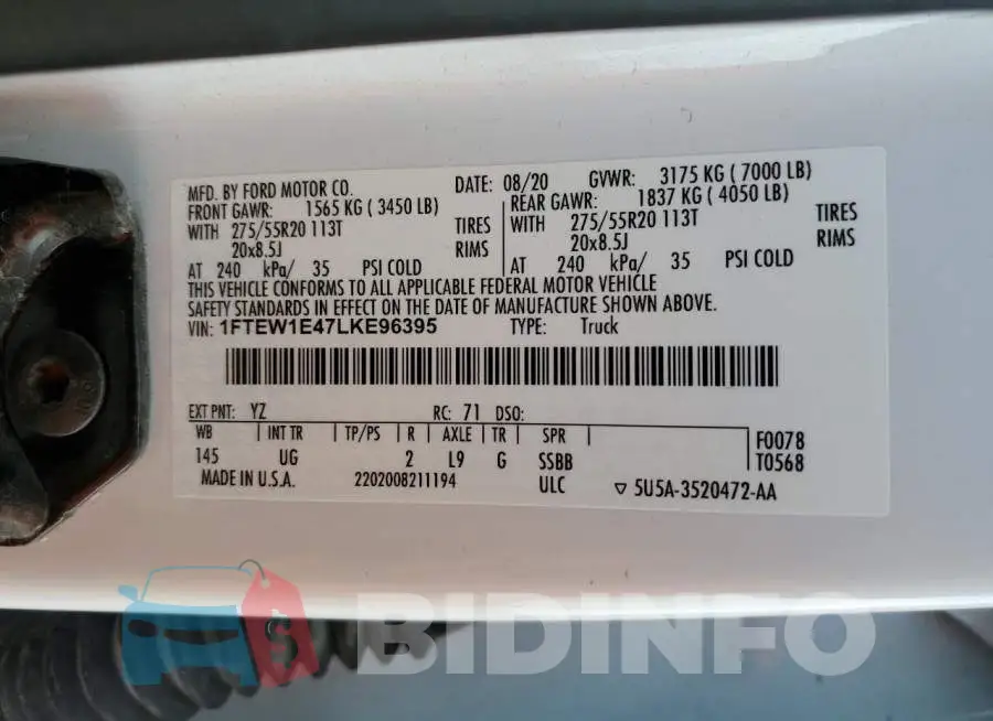1FTEW1E47LKE96395 Photo# 12