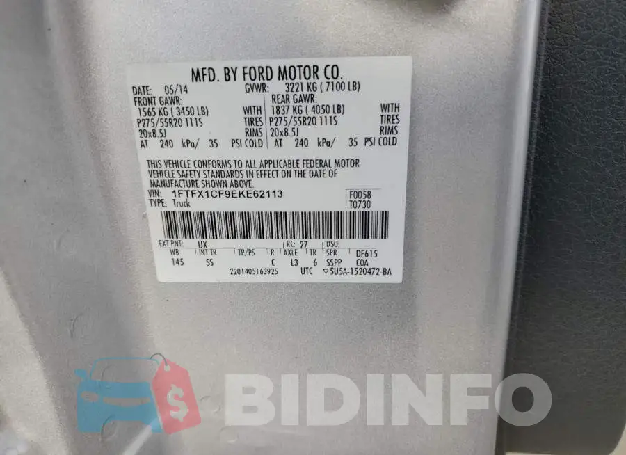 1FTFX1CF9EKE62113 Photo# 12