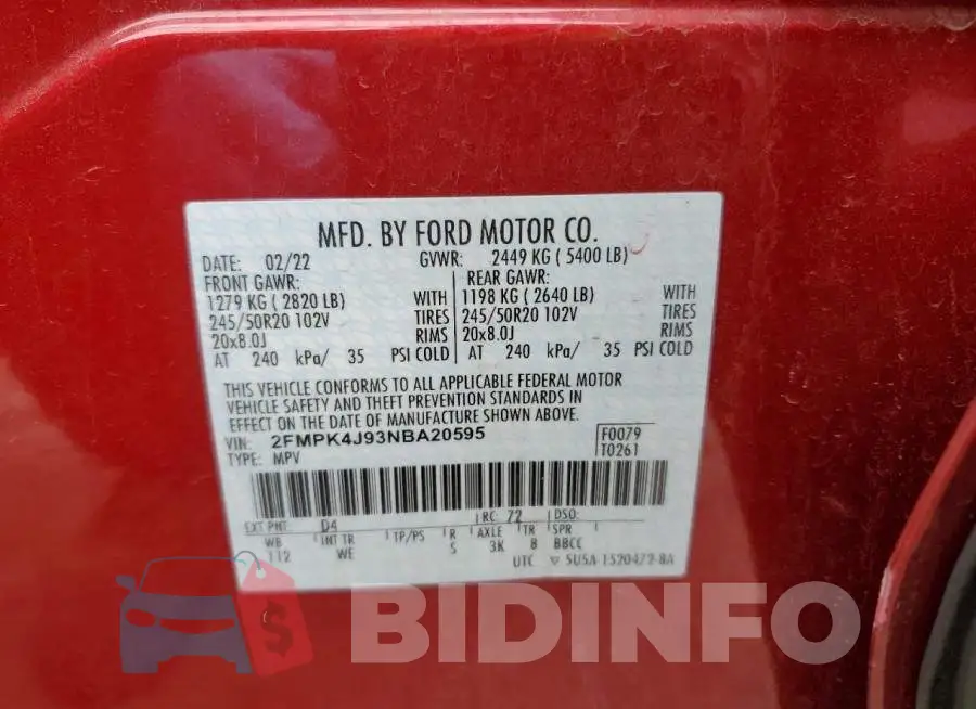 2FMPK4J93NBA20595 Photo# 13