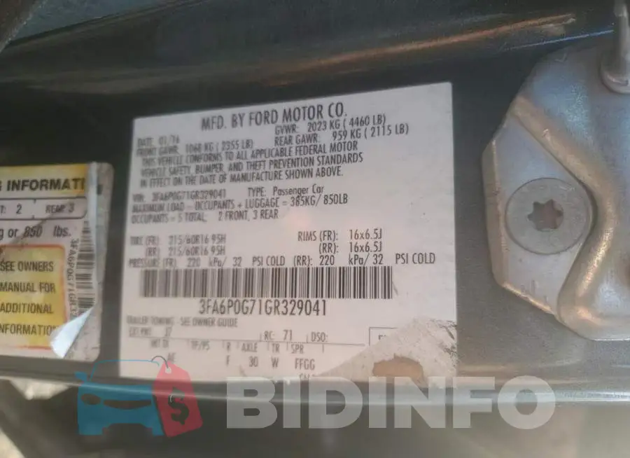3FA6P0G71GR329041 Photo# 13