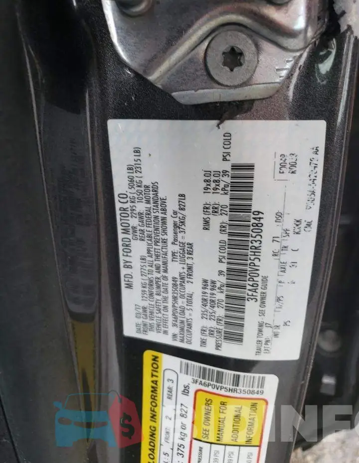 3FA6P0VP5HR350849 Photo# 12