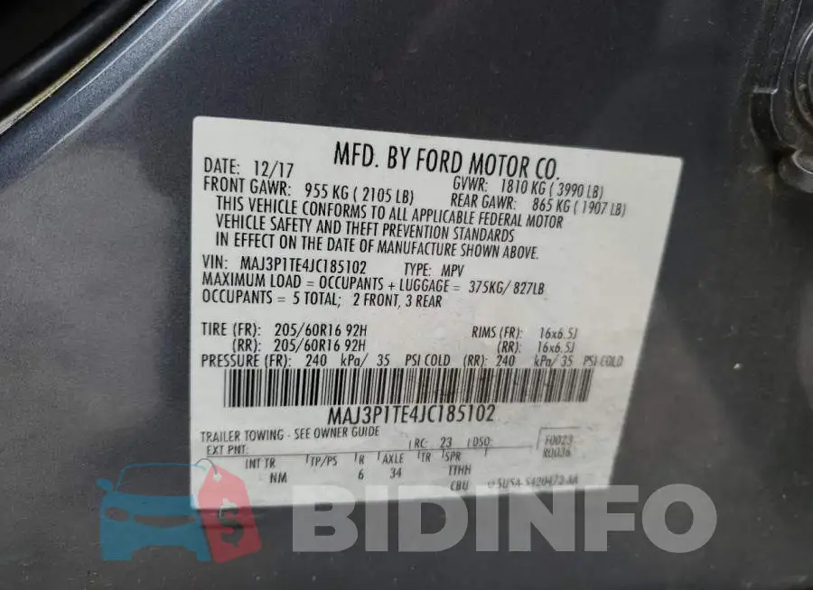 MAJ3P1TE4JC185102 Photo# 13