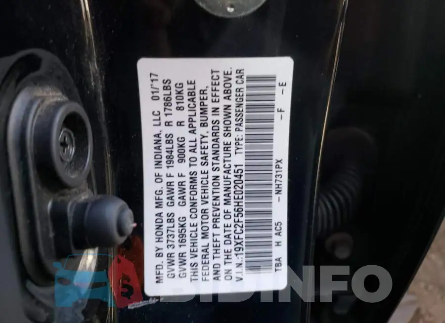 19XFC2F56HE020451 Photo# 10