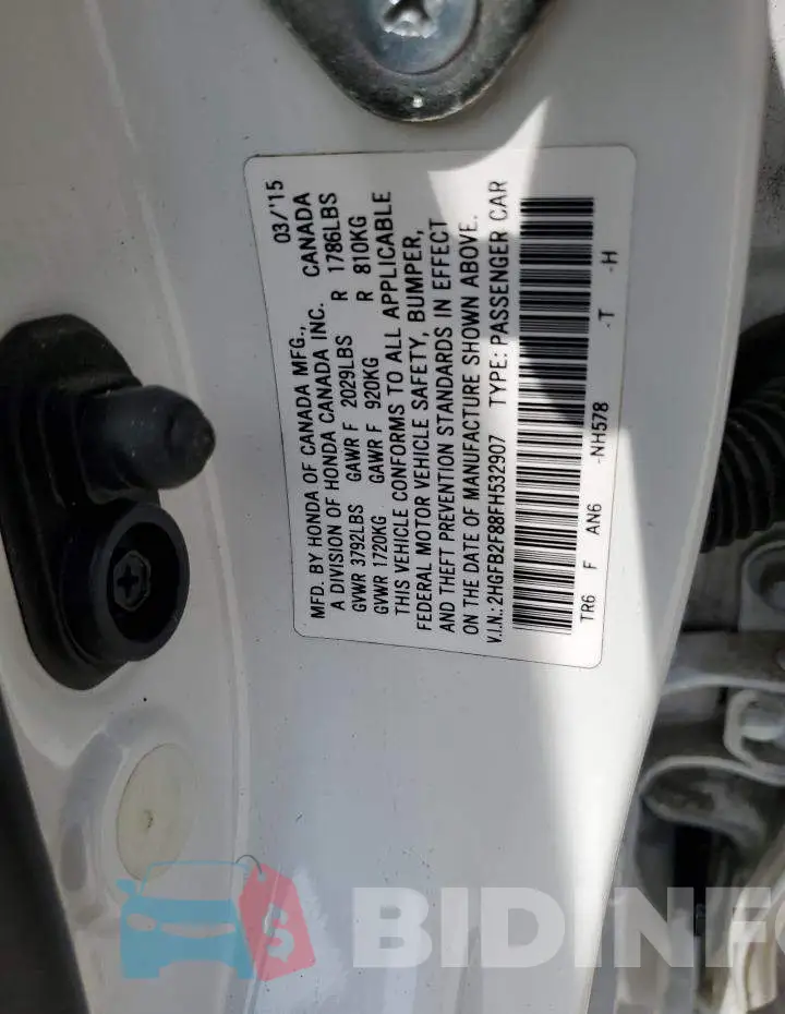 2HGFB2F88FH532907 Photo# 10