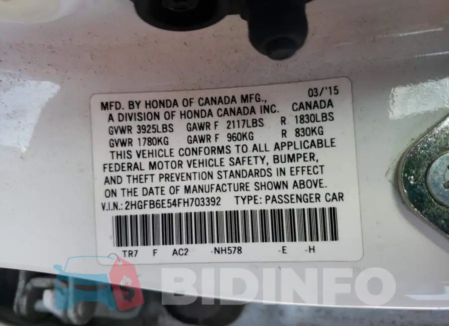 2HGFB6E54FH703392 Photo# 12