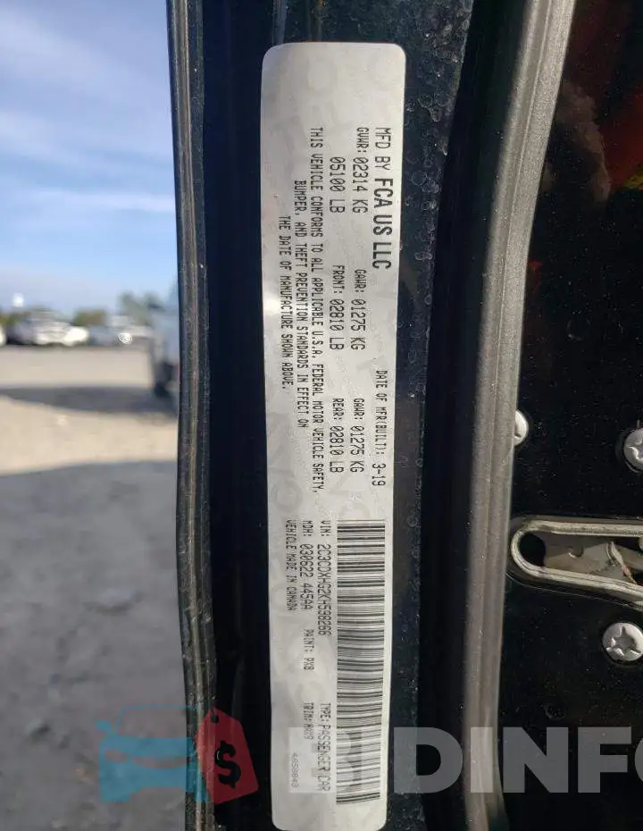 2C3CDXHG2KH598266 Photo# 12