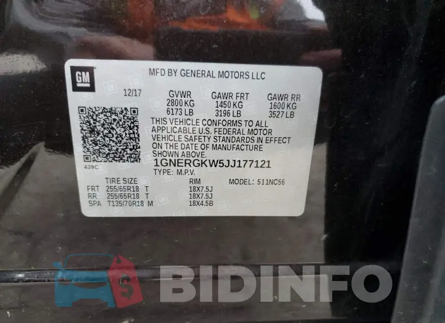 1GNERGKW5JJ177121 Photo# 13